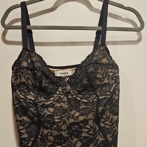 Popilush Black Lace Corset Tank